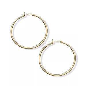 Large Hoop Earrings in 18k Gold Over Sterling Silver, 1.5"
